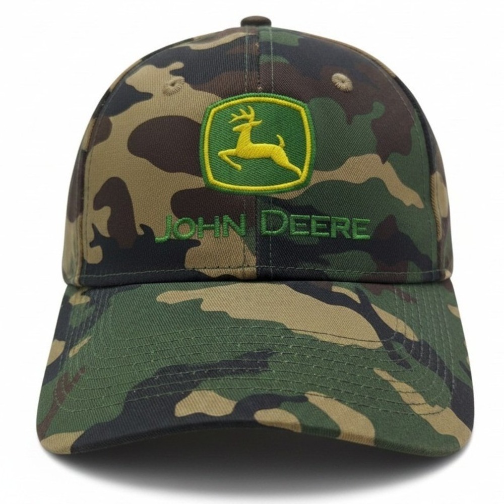 John Deere Camo Snapback Hat Embroidered Logo Camouflage Baseball Cap